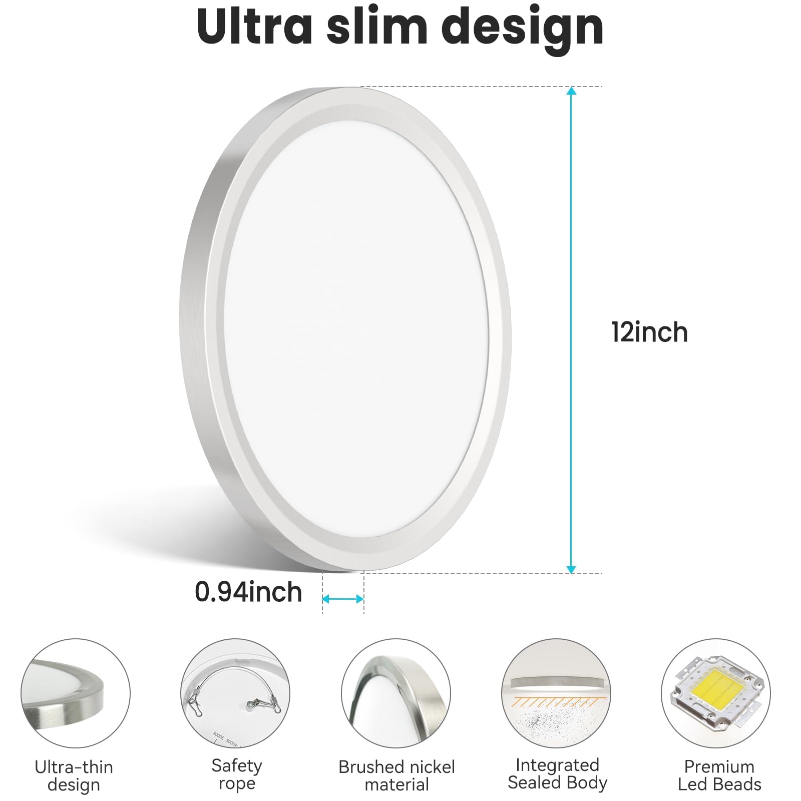 Energy-efficient 28W fixture delivers 3200 lumens with low power usage.