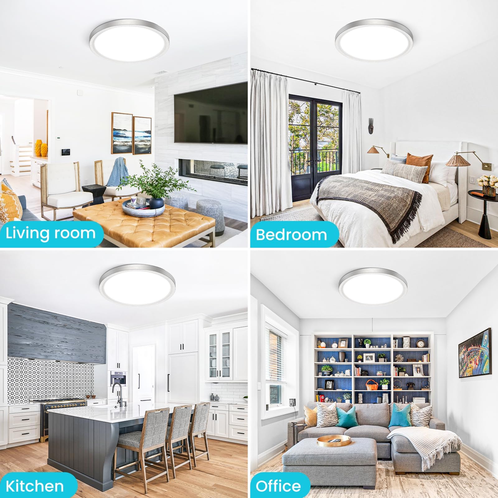 Flicker-free lighting with CRI over 85 preserves natural colors in everyday tasks.