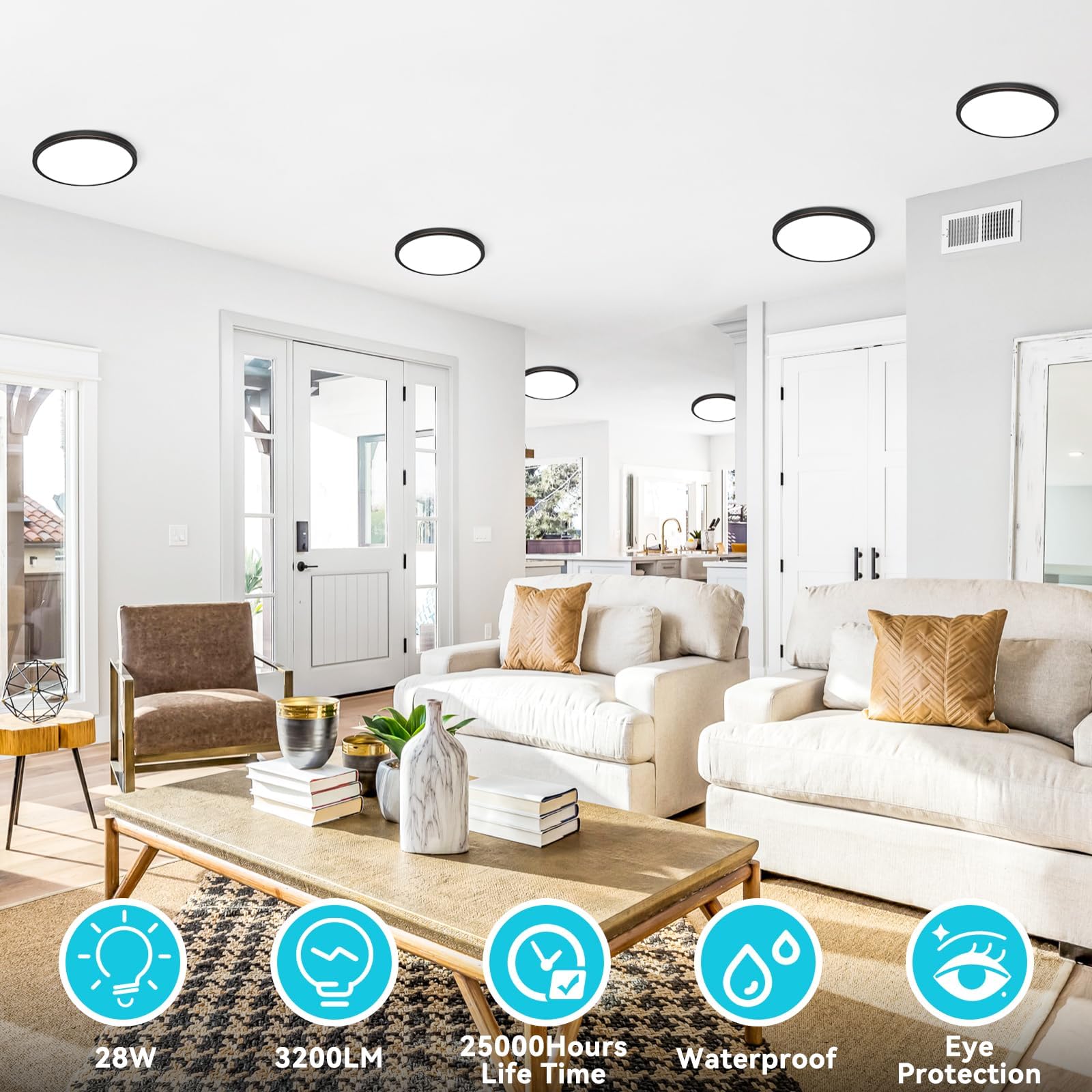 Libtit oil rubbed bronze ceiling light close-up highlights durable shell and safety-minded design.