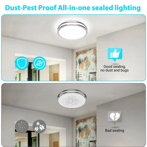 Libtit slim-profile ceiling fixture emphasizing a 1.9-inch thickness in a hallway.