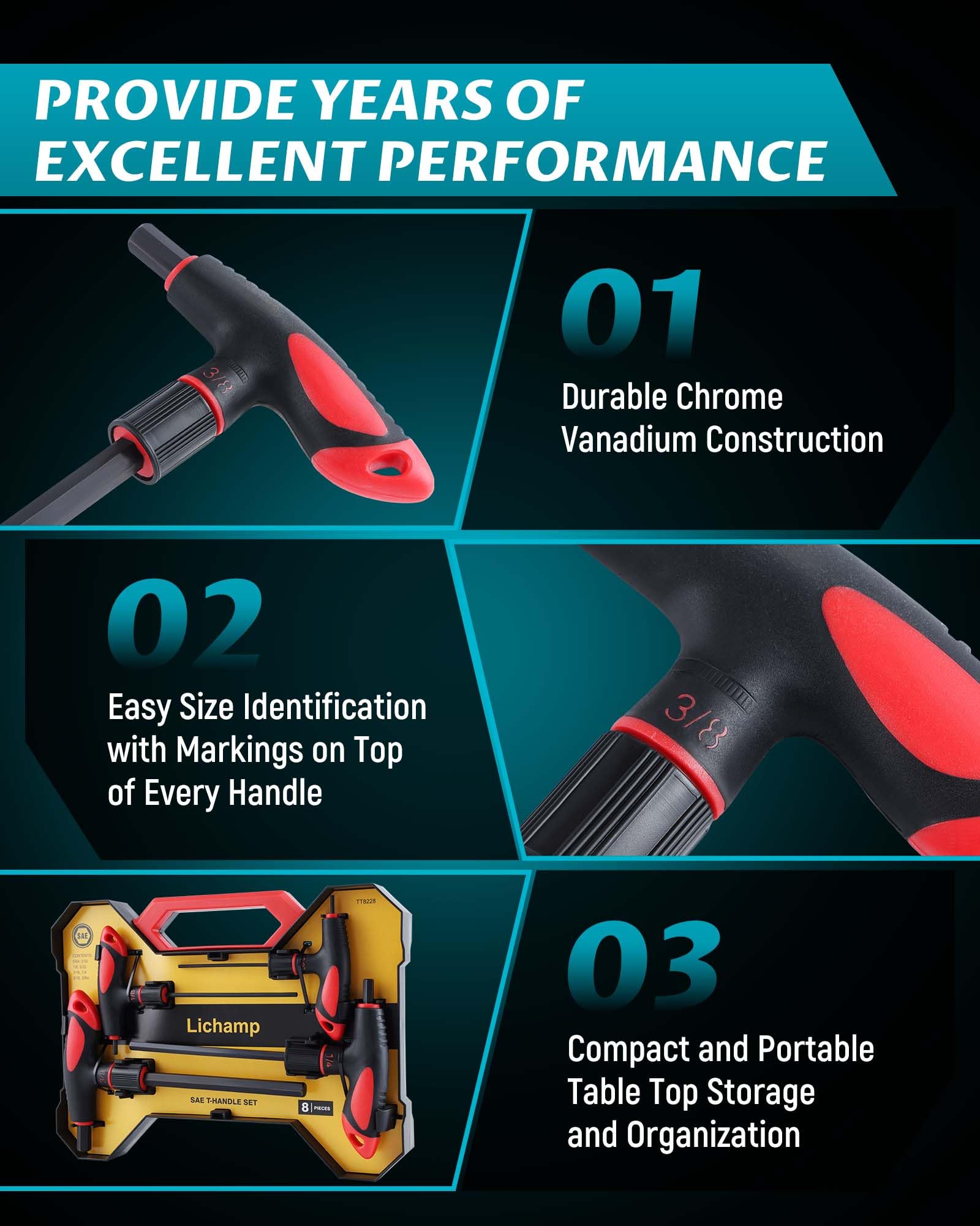 Lichamp 3-16 inch Allen wrench enables versatile repairs with balanced grip