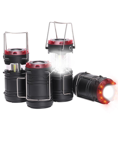 Lichamp 4-pack collapsible lanterns provide versatile camping lighting and emergency use.