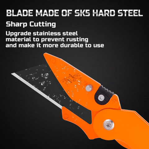 Lichamp back-lock safety keeps blades securely in place.