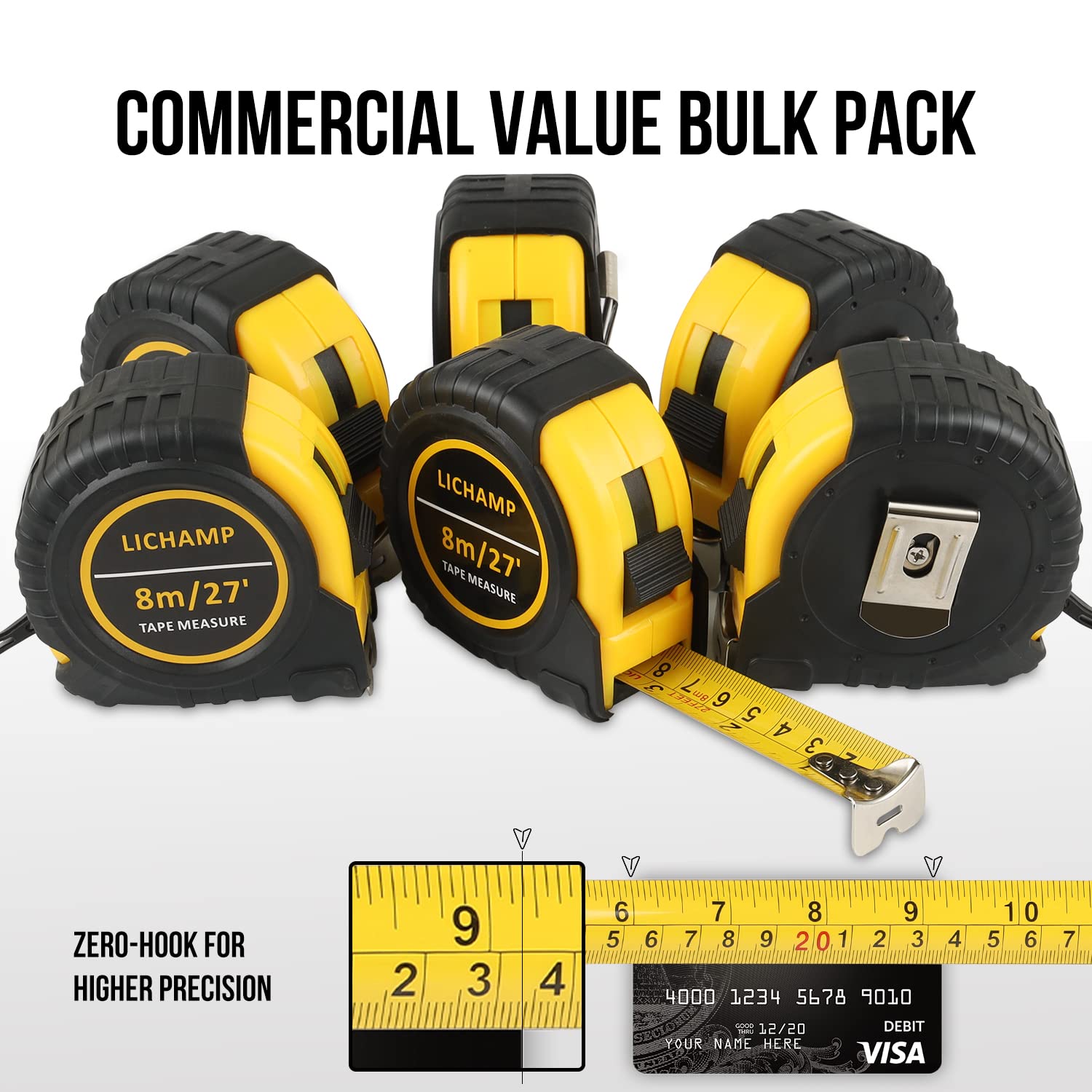 Lichamp black-on-yellow design enhances readability in busy work environments.