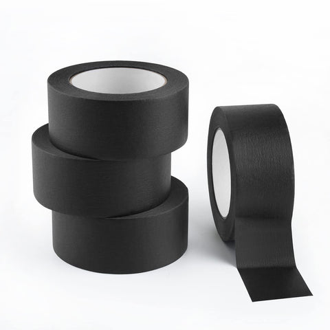 Lichamp black painter's tape 2in rolls for bulk projects with neat, clean lines