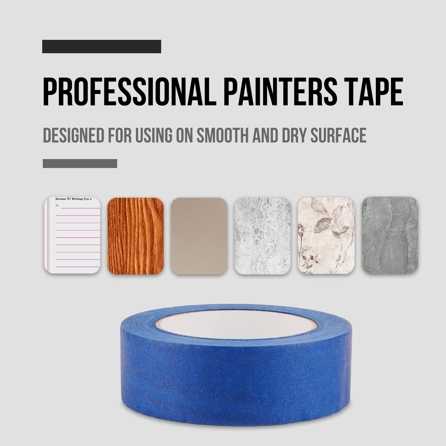 Lichamp blue painters tape adhesion on smooth surfaces for clean paint lines.