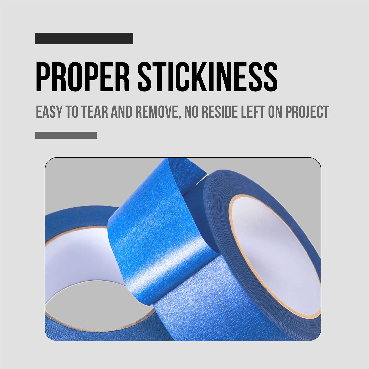 Lichamp blue tape removal cleanly without residue over two weeks.
