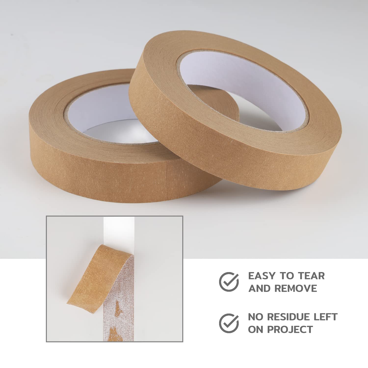 Lichamp brown painter's tape masking baseboards and trim