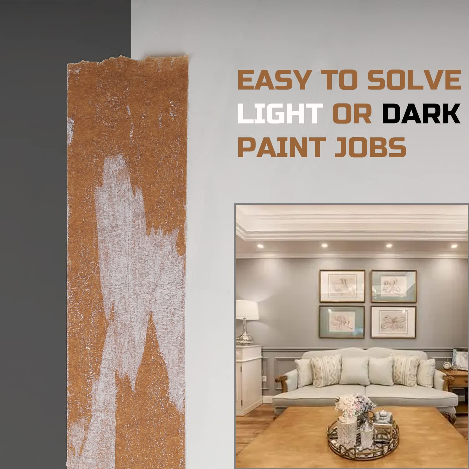 Lichamp brown painter's tape easily tears by hand for quick setup