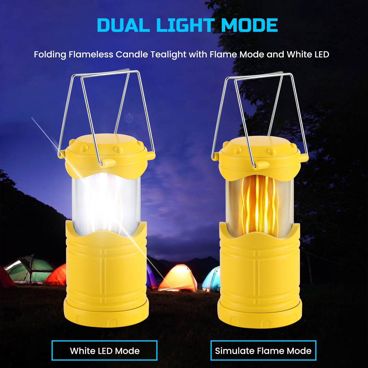 Lichamp collapsible lantern with foldable handle for easy transport