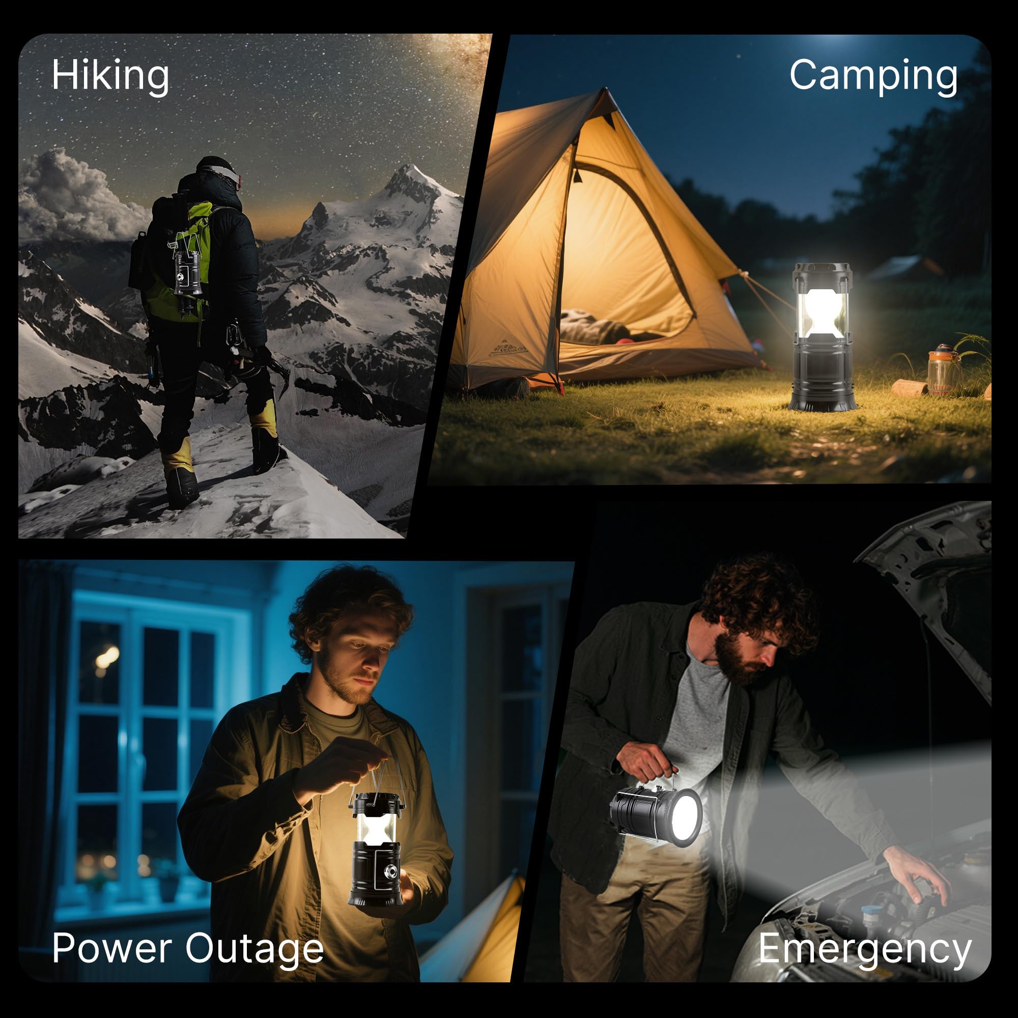 Lichamp emergency lantern with USB output to power small devices.