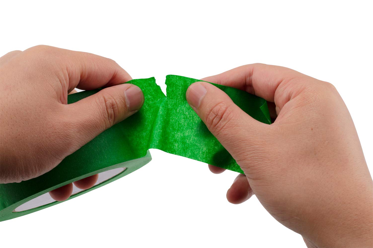 Lichamp green painter's tape 2in roll features controlled unwind for easy handling.