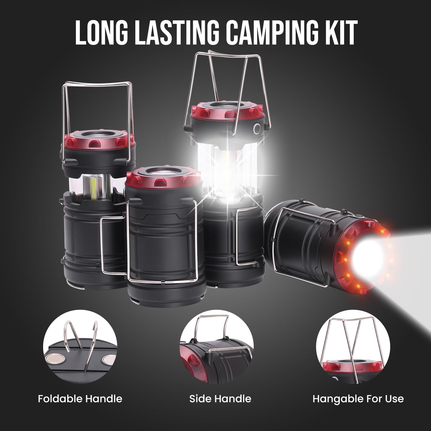 Lichamp lantern hangs easily for campsite illumination and prep setups.