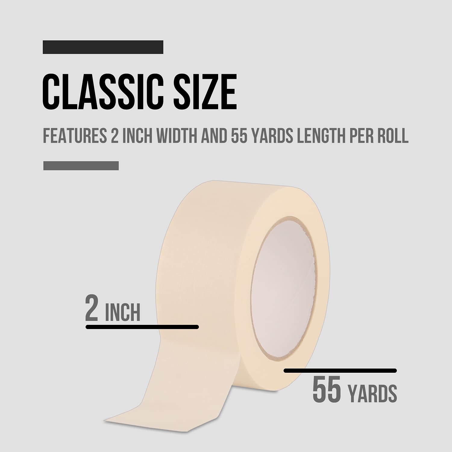 Lichamp indoor-use masking tape resists lifting and curling during projects.