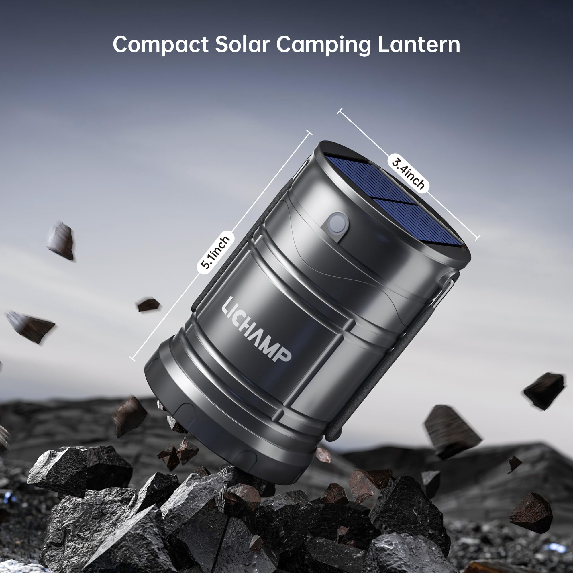 Lichamp lantern mode 1: 600 lumens bright white for visibility.