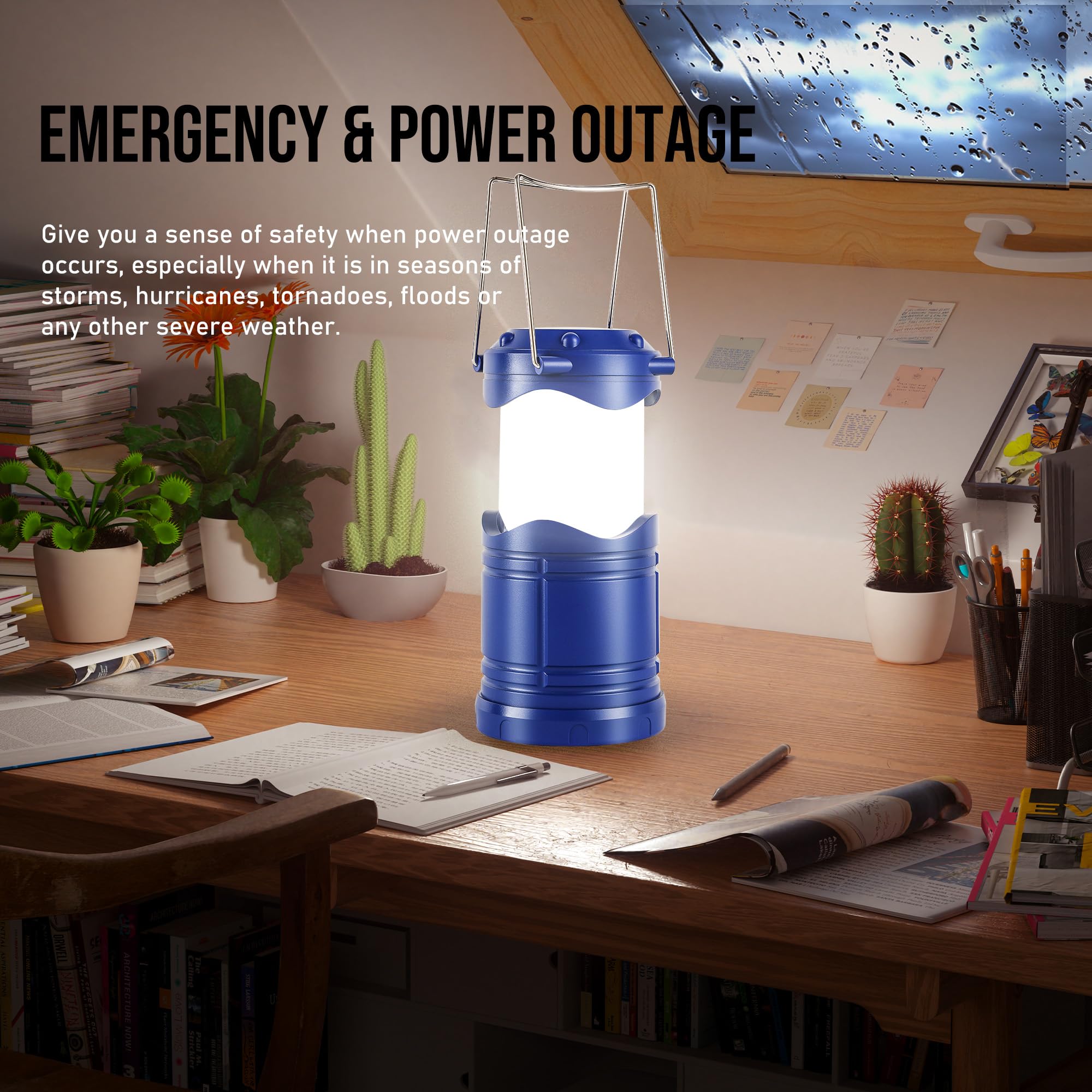 Lichamp LED camping lantern offers 360-degree illumination outdoors.