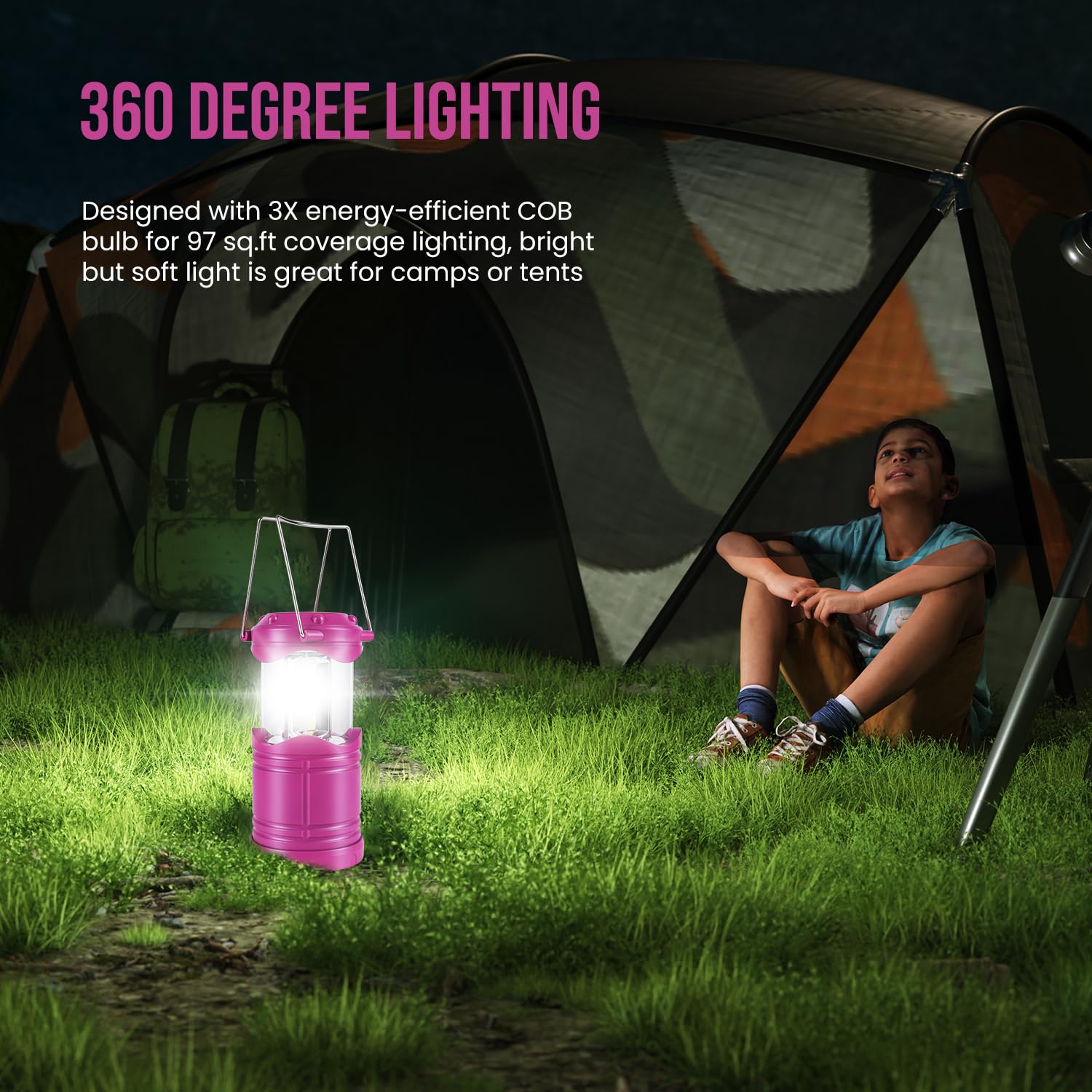 Lichamp lantern provides 360 degree illumination for outdoor spaces
