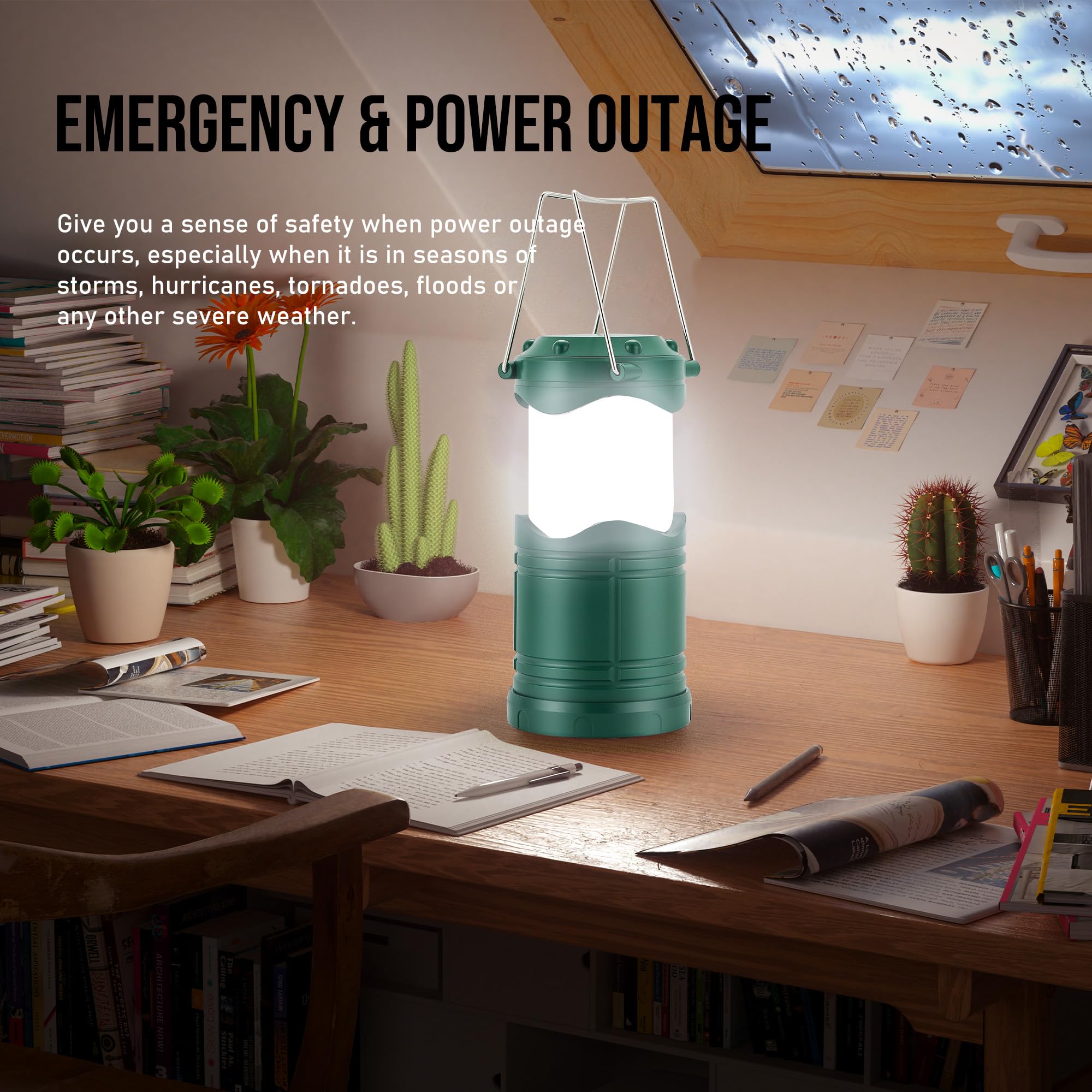 Lichamp LED camping lantern collapsible form, compact and easy to store after camping.