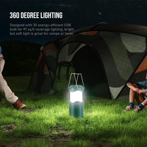 Lichamp LED camping lantern offers soft, bright 360-degree illumination perfect for evening outdoor meals.