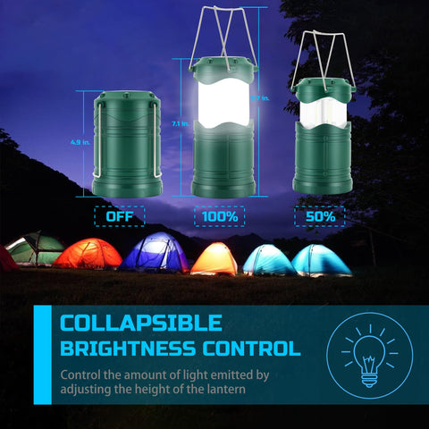 Lichamp LED camping lantern uses three AA batteries; batteries not included for flexible power.