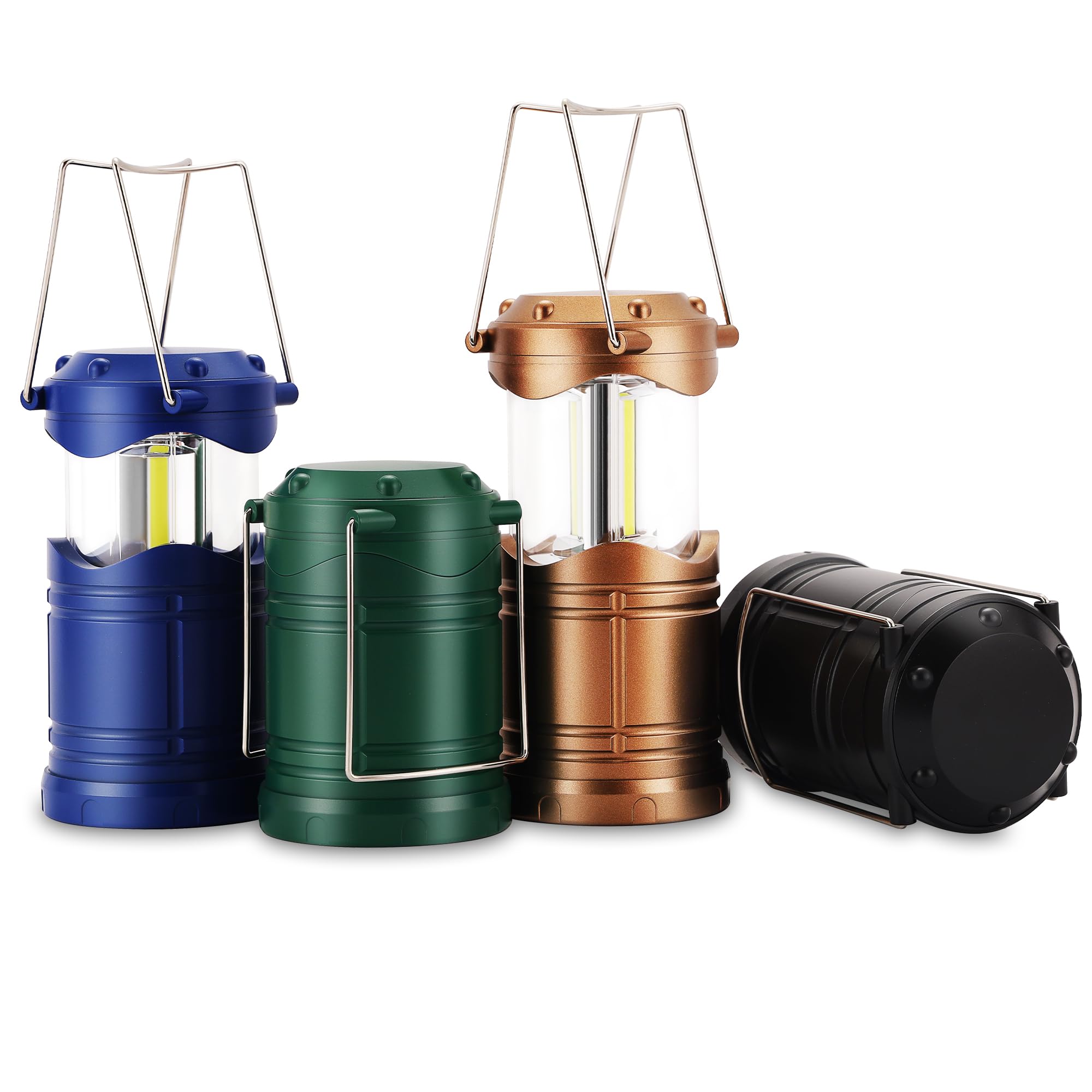 Lichamp LED camping lantern unfolded for hanging, delivering 360-degree ambient light outdoors.