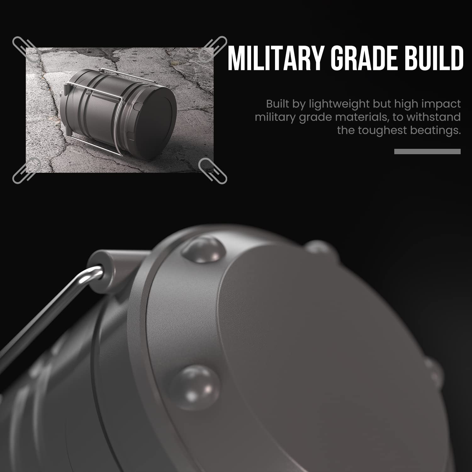 Lichamp LED camping lantern powered by 3 AA batteries for portability.
