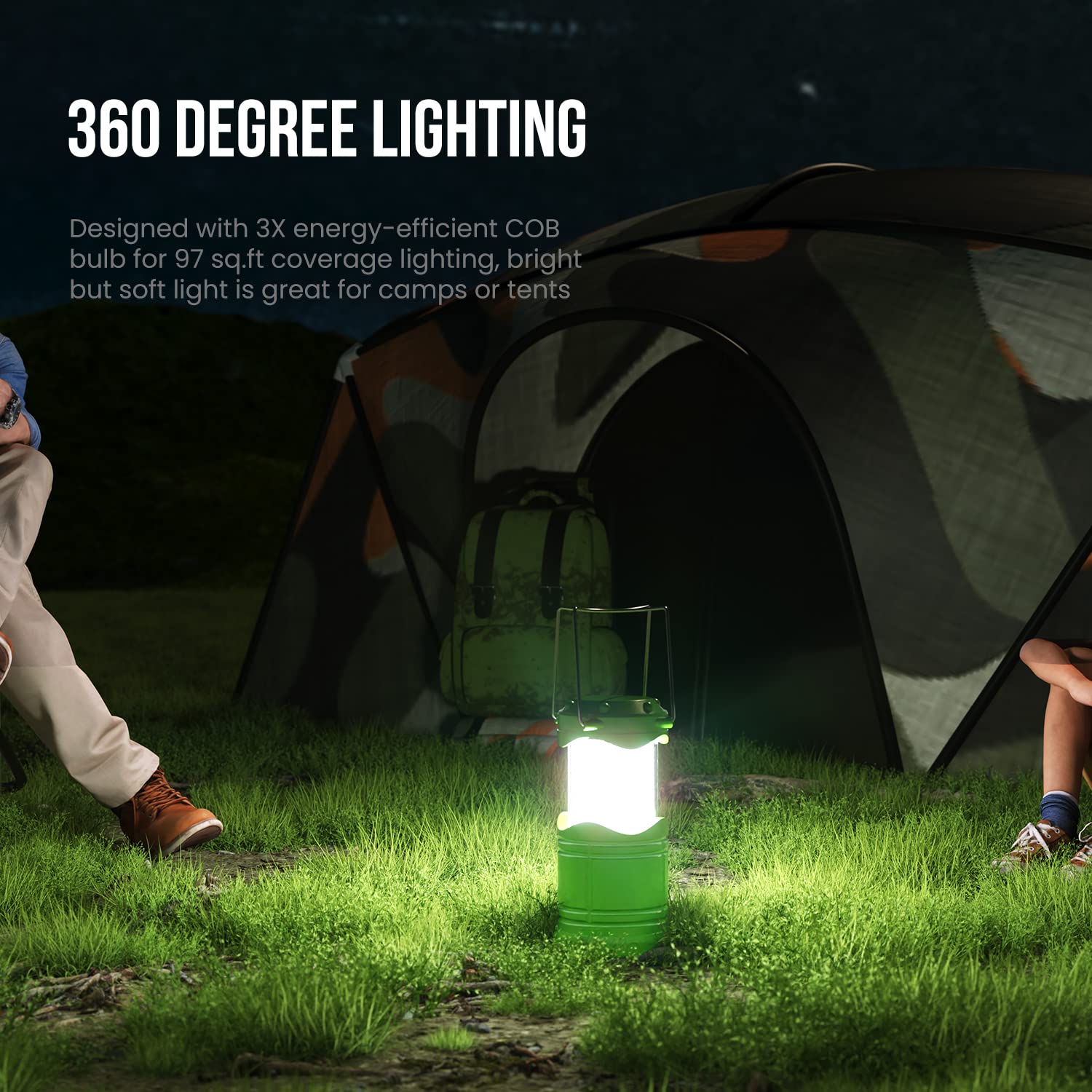 Lichamp lantern features collapsible handle for hanging anywhere