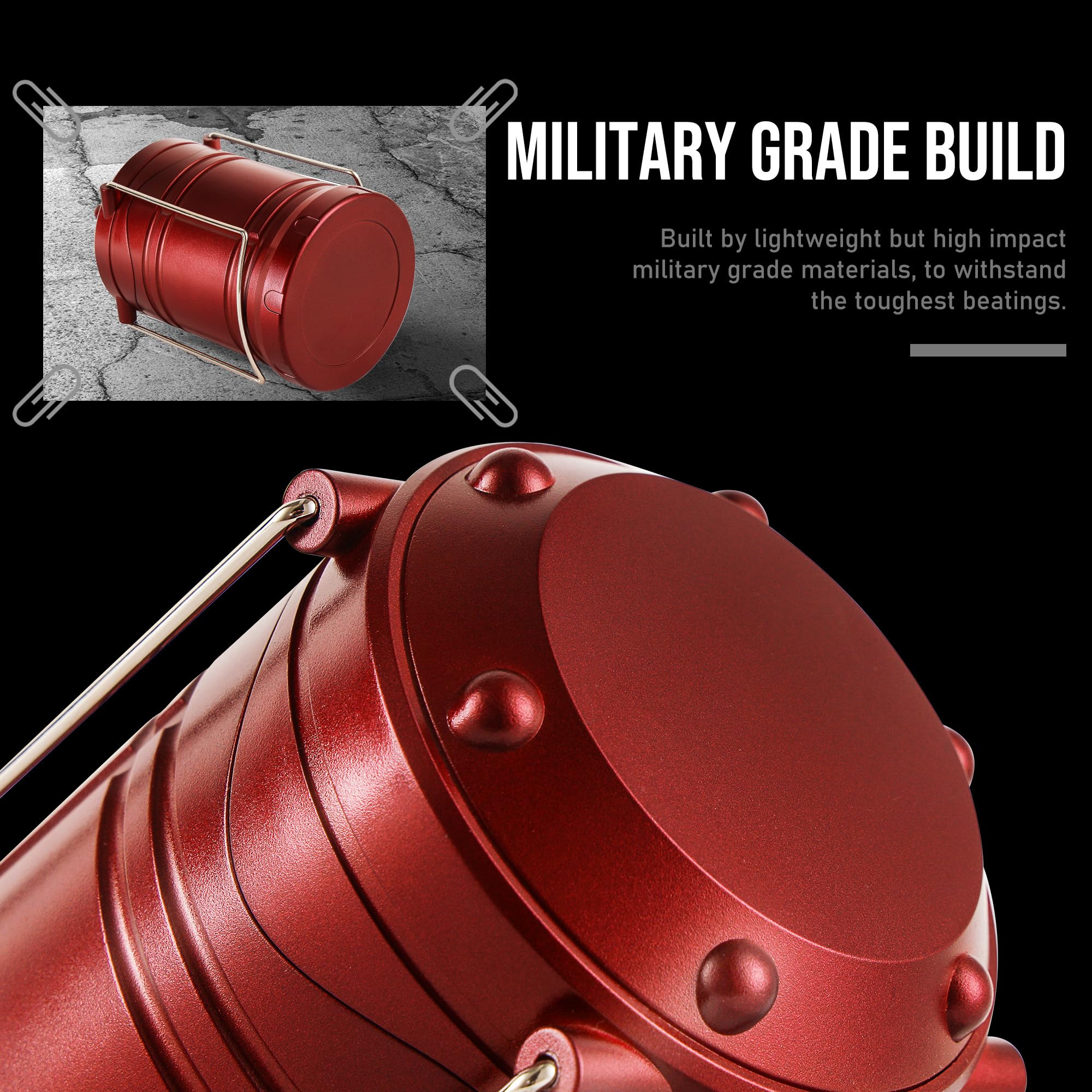Compact, easy-to-carry lantern with collapsible design.