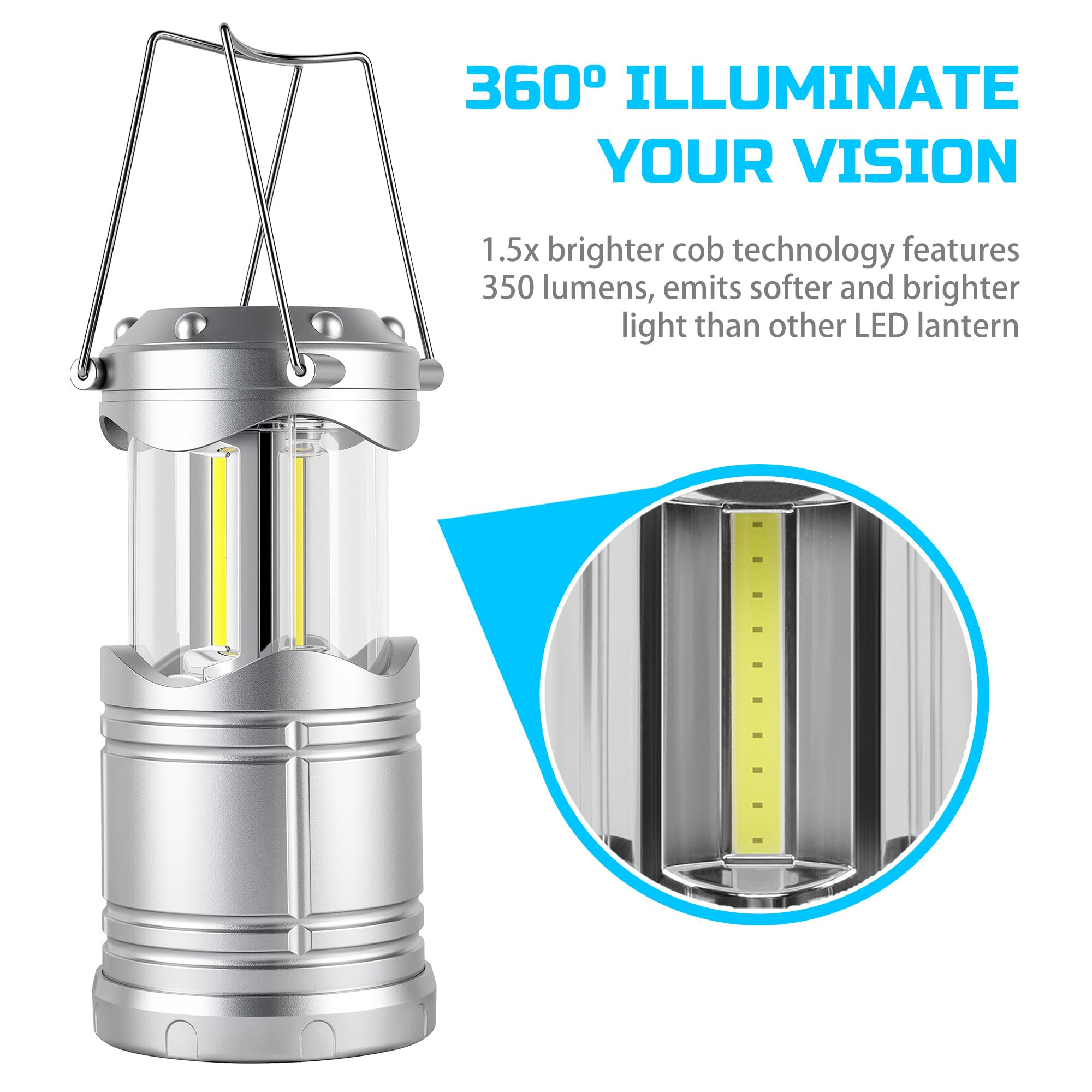 Lichamp lantern with folding handles for hanging or handheld use