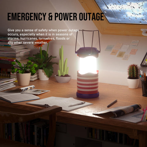 Lichamp LED camping lantern hanging-design highlights easy suspension during emergencies.