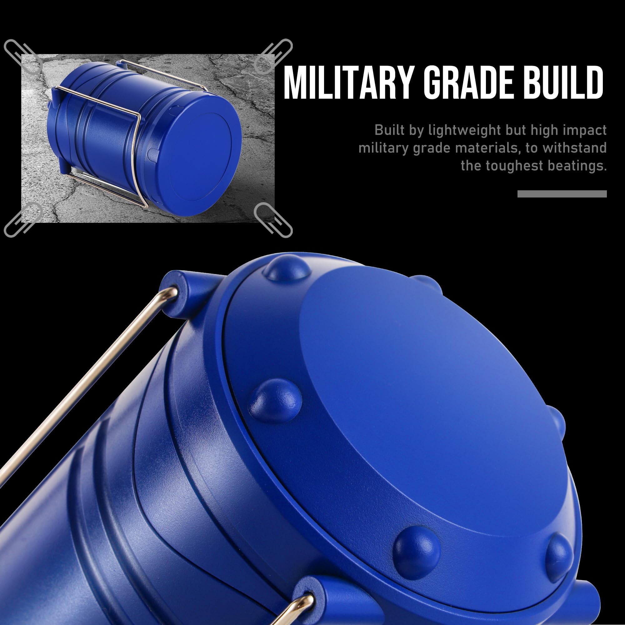 Lichamp LED camping lantern military-grade durable body for rugged use.