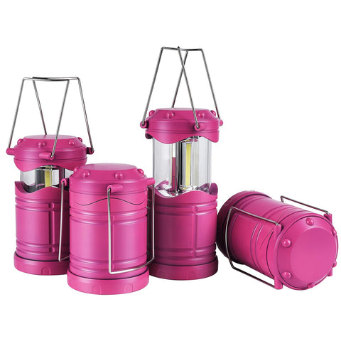 Lichamp LED camping lantern pink with folding handle for portable light