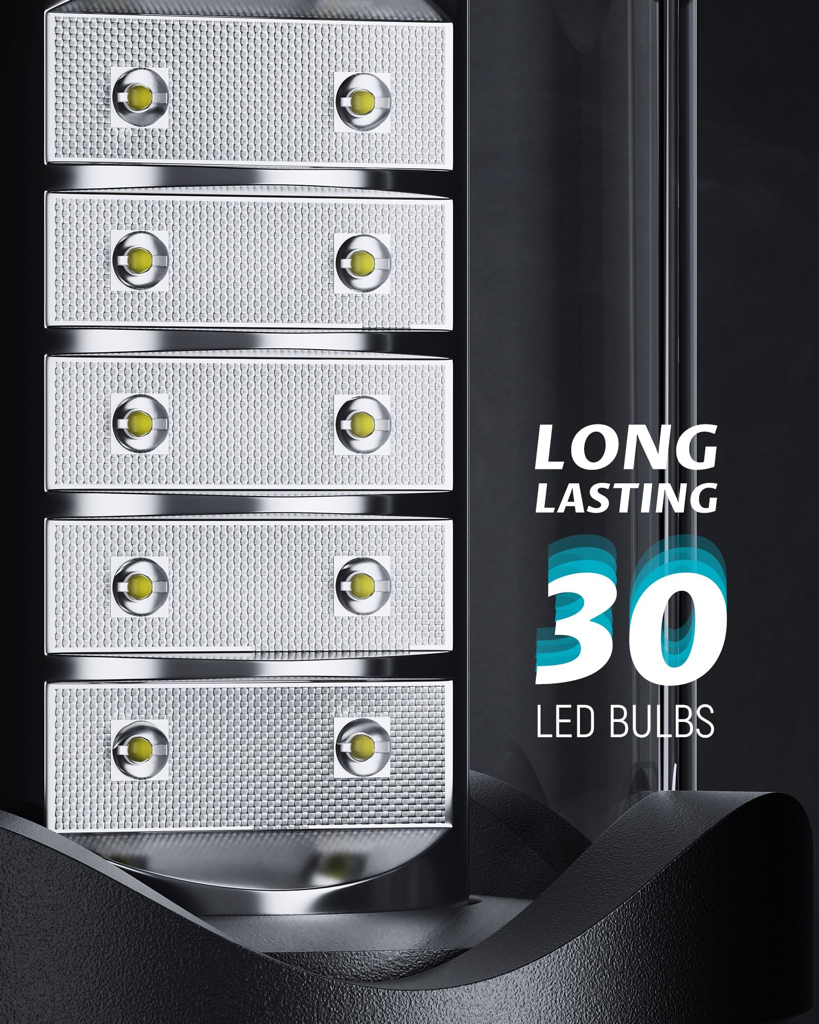 Battery-powered operation offers reliable light during outages.