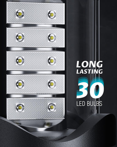 Battery-powered operation offers reliable light during outages.