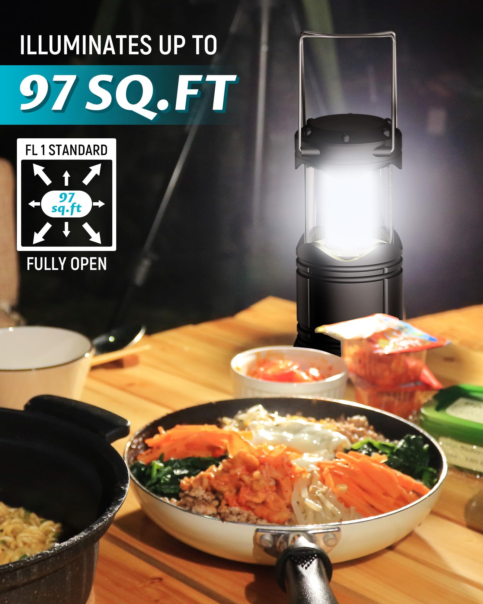 Lichamp lanterns collapsed for compact storage and easy backpacking.