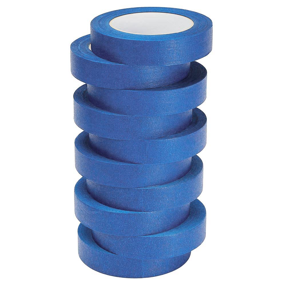 Lichamp blue masking tape 1in roll applied for a clean paint line.