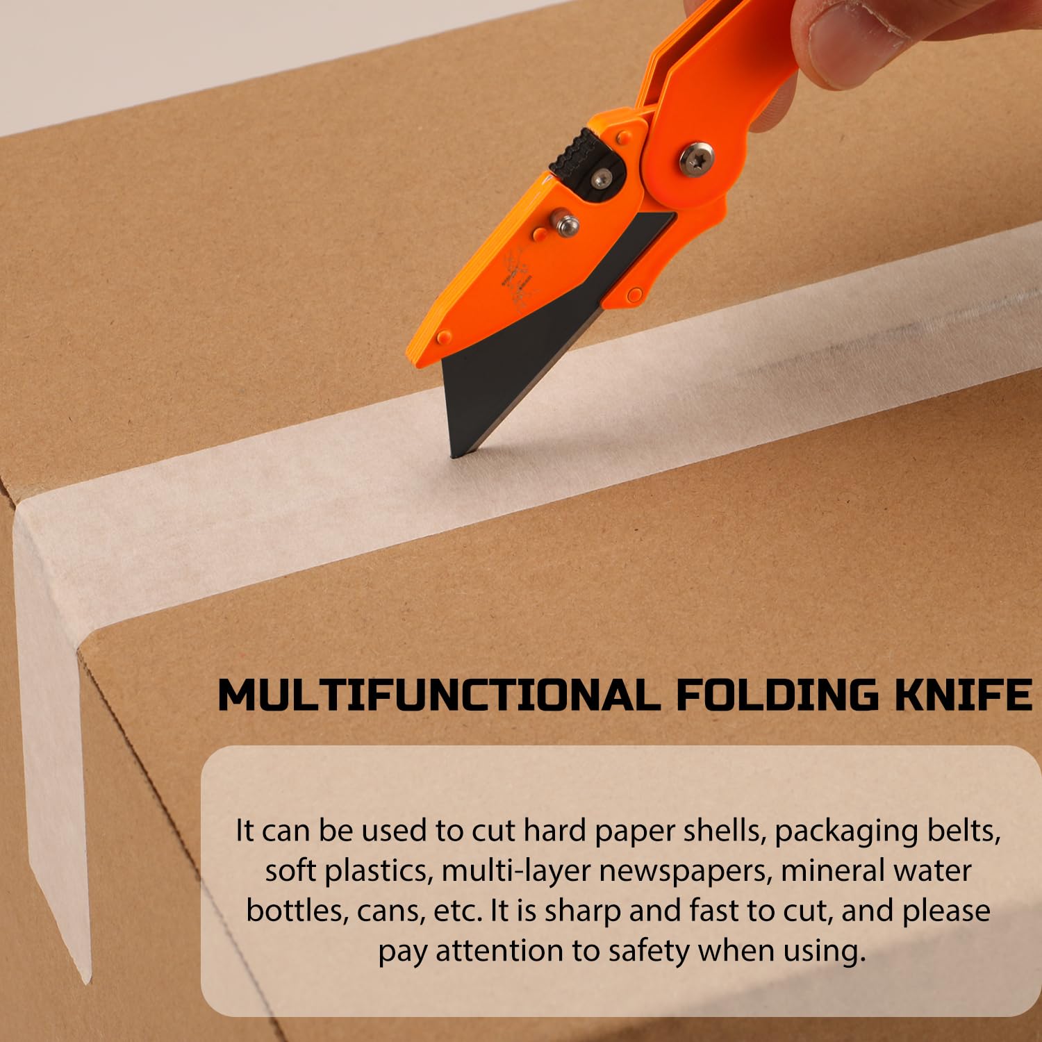 Lichamp versatile knife handles paper, cardboard, plastic and more.