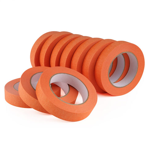 Lichamp orange painter's tape bulk pack on wall, ideal for large projects.