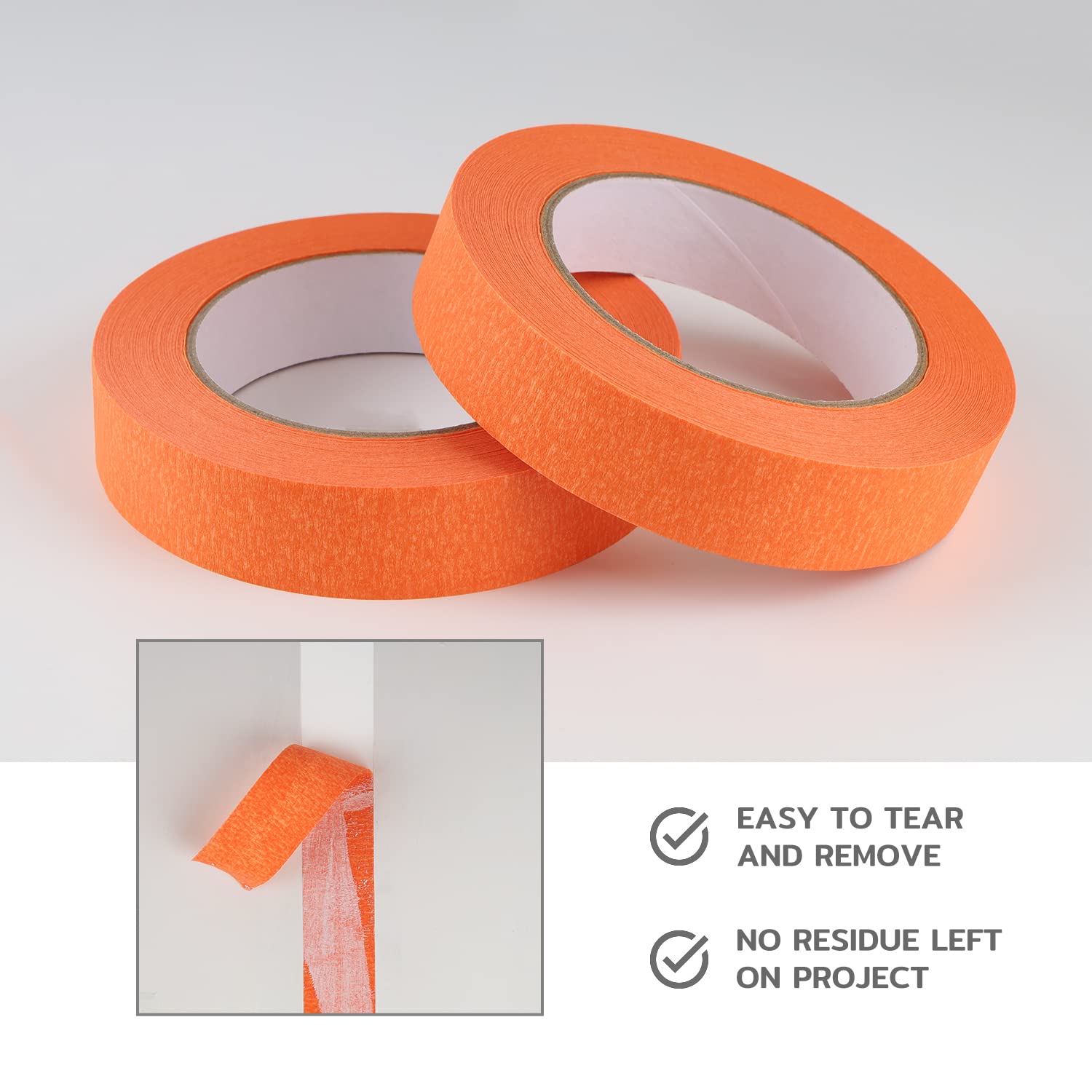 Sharp line masking with Lichamp tape for clean paint edges.