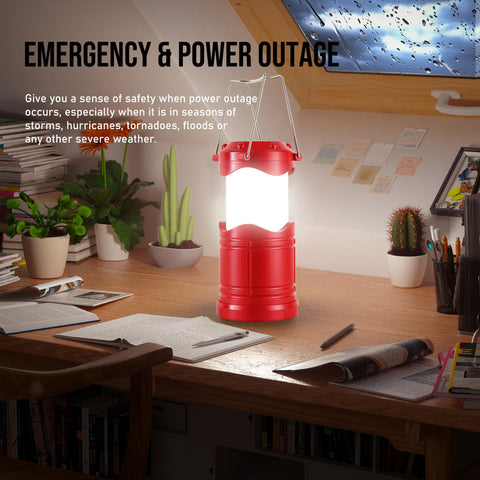 Lichamp portable collapsible hanging light in use on a camping setup