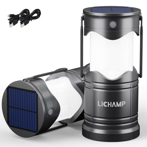 Lichamp solar lantern folded for compact packing and easy transport.