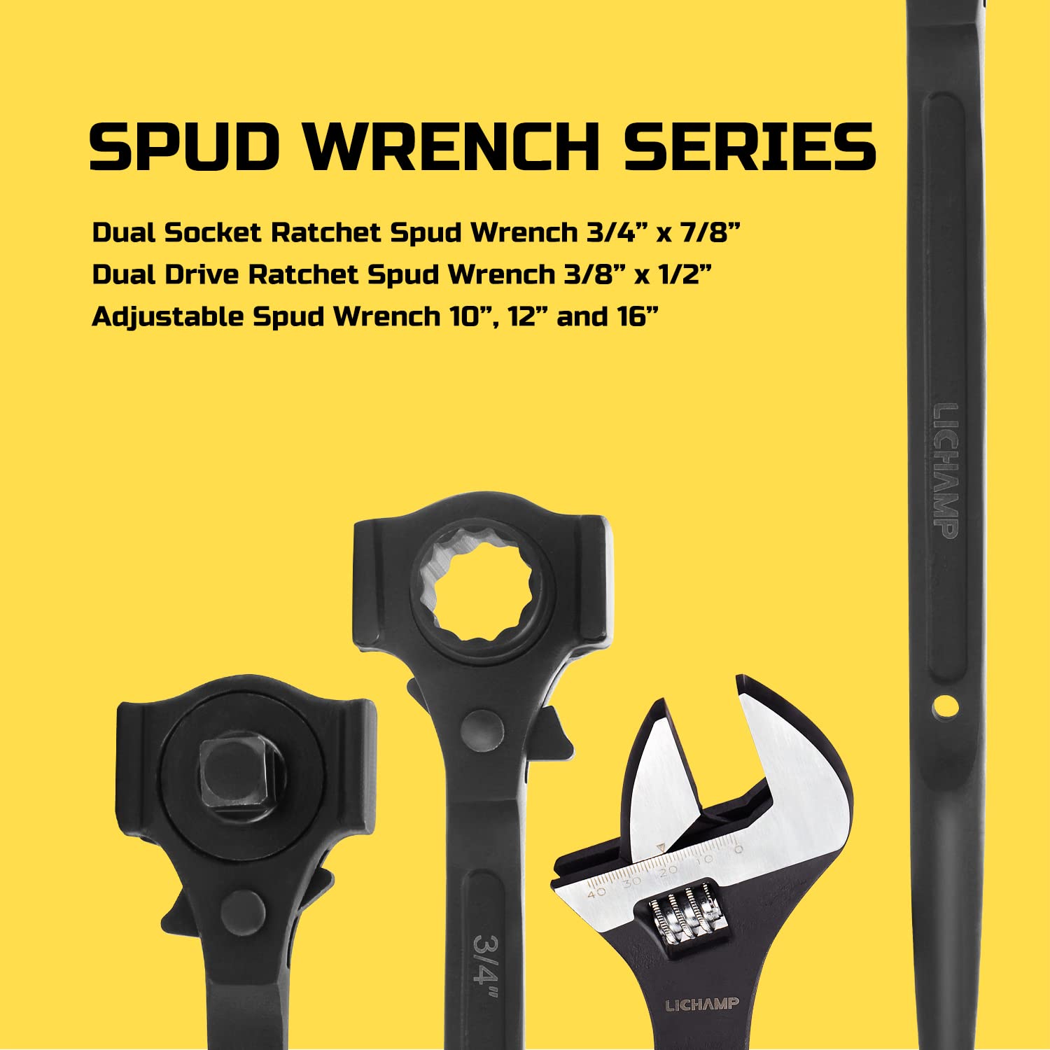Lichamp spud ratchet wrench in action tightening and aligning bolts