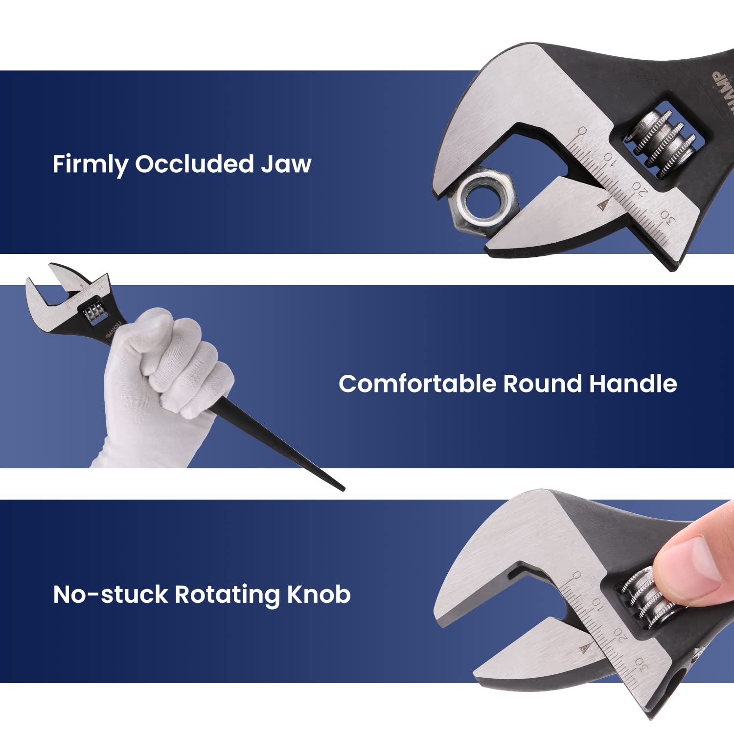 Lichamp 12in retractable design spud wrench offers adjustable length.