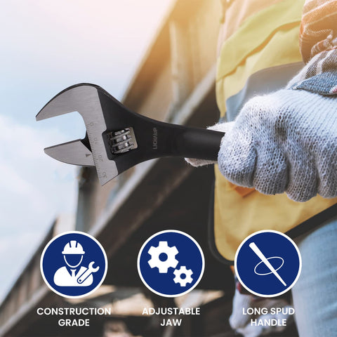 Lichamp 16in adjustable spud wrench offering extended leverage for tough fasteners