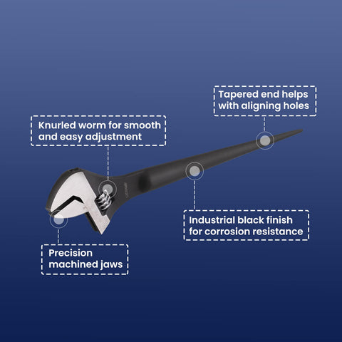 Lichamp spud wrench with black oxide finish withstands rust in harsh conditions