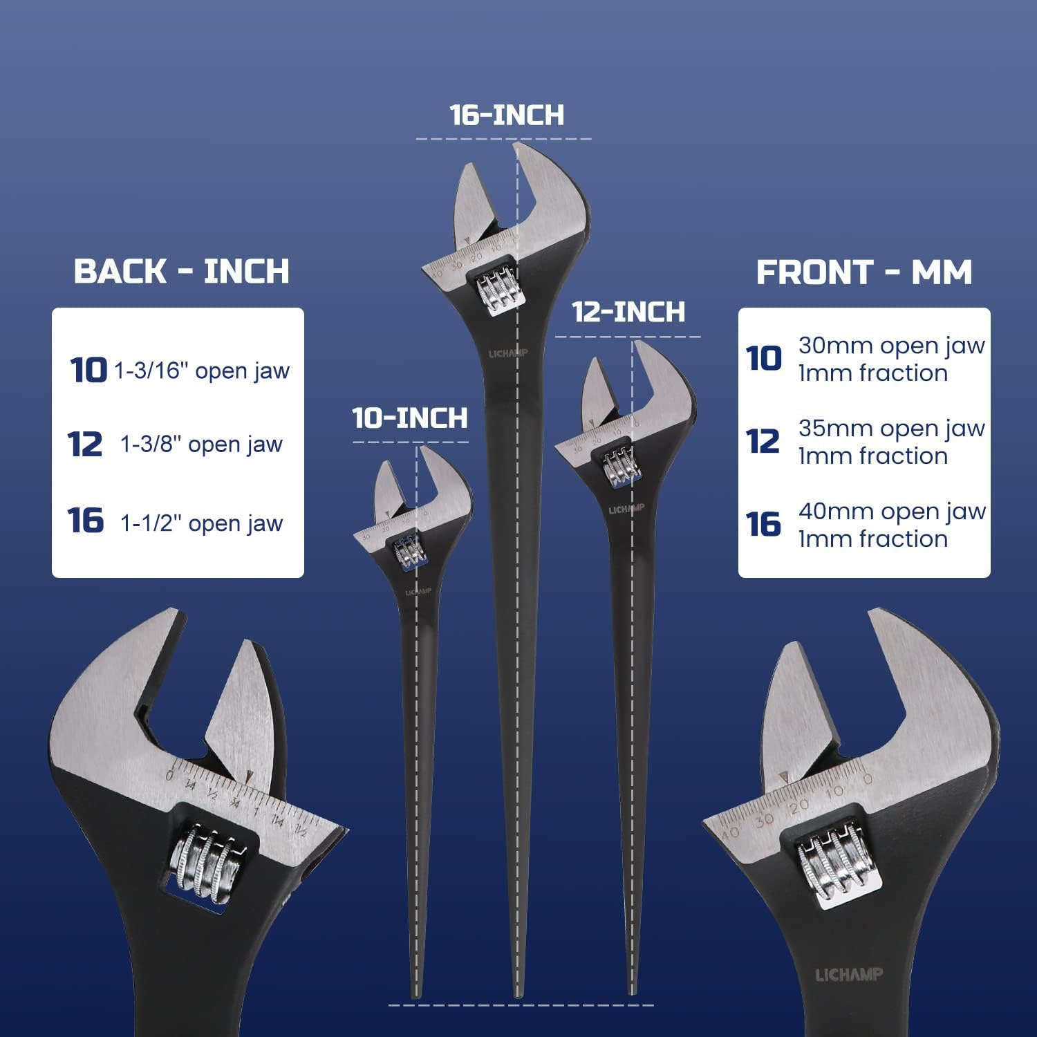 Lichamp alloy steel spud wrench with black oxide finish resists corrosion