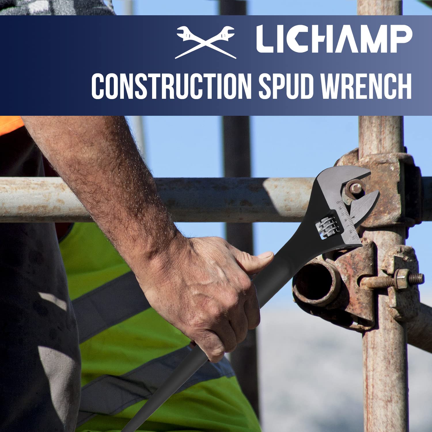 Lichamp spud wrench with tapered end aids accurate hole alignment on site