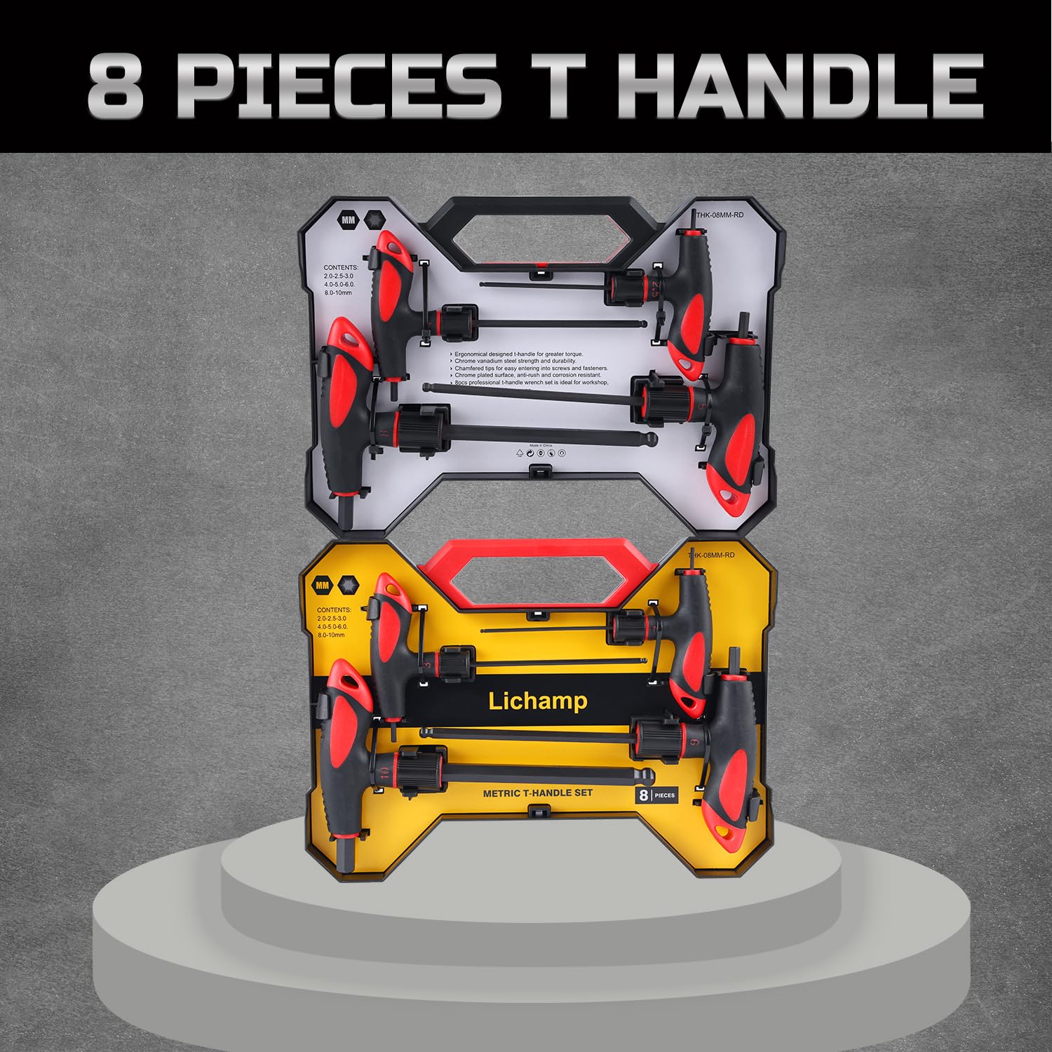Lichamp T-handle Allen wrench 10mm with durable finish for heavy fasteners.