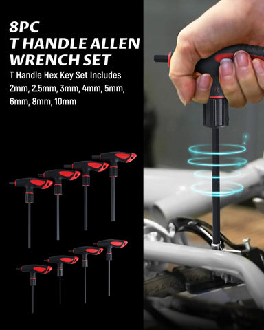 Lichamp T-handle Allen wrench 5mm shown for versatile fastener work.