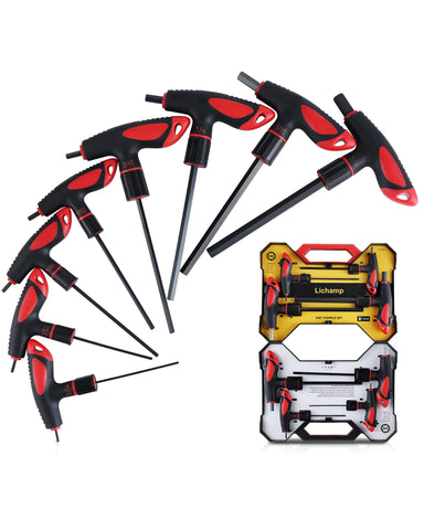 Lichamp T-handle eight-piece Allen wrench set for reliable torque in metalwork